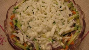 Слоеный салат с языком