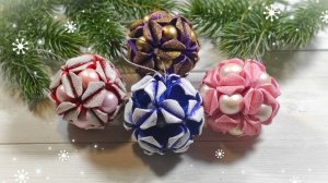 Новогодние шарики из фоамирана своими руками. Ёлочные игрушки.