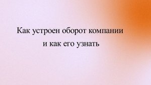 Как устроен оборот компании и как его узнать