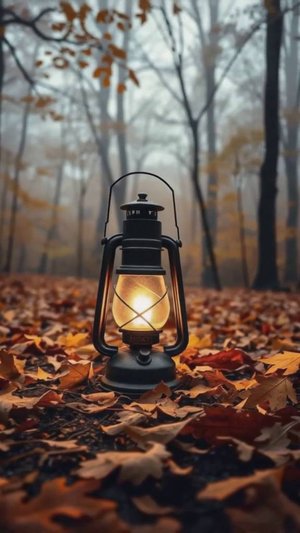 Осенние листья и лампа-фонарь. Песня