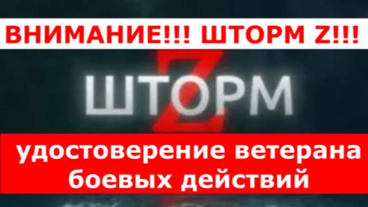ВНИМАНИЕ!!! Шторм Z!!! Статус ветерана боевых действий смотреть онлайн