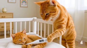 😹Мама кошечка лечит своего маленького котёночка🔥