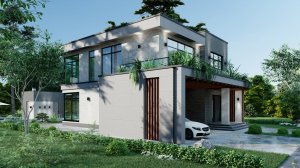 Проект дома с озеленением балкона