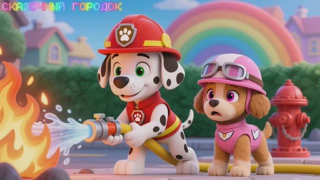 Маршал 😋 Щенячий патруль 🚒🧯 Тушит пожар с Скай🩷