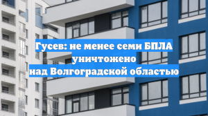 Гусев: не менее семи БПЛА уничтожено над Волгоградской областью