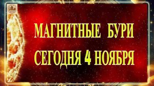 ВНИМАНИЕ ! МАГНИТНЫЕ БУРИ СЕГОДНЯ 4 НОЯБРЯ 2025 ГОДА!