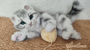 Милый котёнок 🧶😺🧶 🌟Видео обзор на мягкую подвижную игрушку ручной работы 🌟