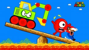 🔴🟩🔶Фигурки спешат на помощь. Марио трансформирует фигурки в экскаватор и проходит уровень!
