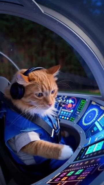 Котик построил космический корабль у улетел на Марс.