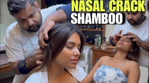 Nasal crack head massage , skin cracking therapy by Indian barber Shamboo ! Stress Relief