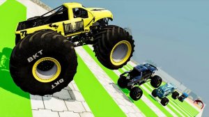 Сумасшедшие гонки автомобилей от монстров в бимке