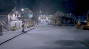 Ночная прогулка в снежную погоду 📍 Кеннебанкпорт, штат Мэн