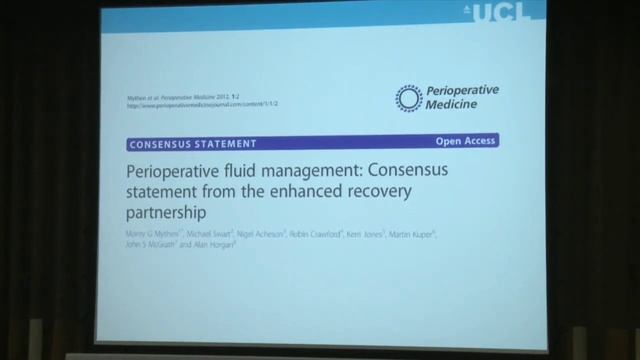 Optimising intraoperative fluid therapy Monty Mythen 2014