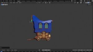 3D модель магический дом на колесах, днем и ночью