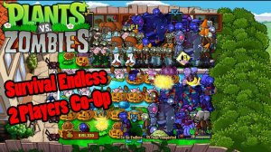 Plants vs. Zombies 2-Player Co-Op Endless Mode XBOX360 Gameplay