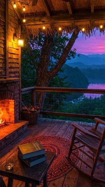 Представь как ты греешься у камина