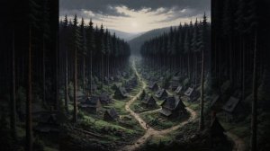 Тёмный лес за деревней стоит.