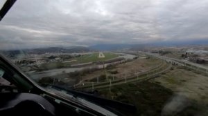 Посадка в Сочи из кабины пилота Ту-134 .