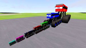 Большой и маленький Длинный автобус Молния Маккуин против поезда Томаса | BeamNG.Drive