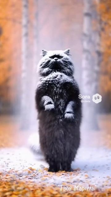 С первым снегом!!! Видео создано в нейросетях.