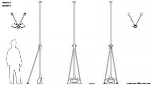Гюйсшток D. Чертёж. Jack-staff D. Drawings.