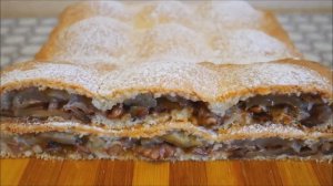 ПИРОГ из ТВОРОЖНОГО теста с ЯБЛОКАМИ ОРЕХАМИ и КОРИЦЕЙ