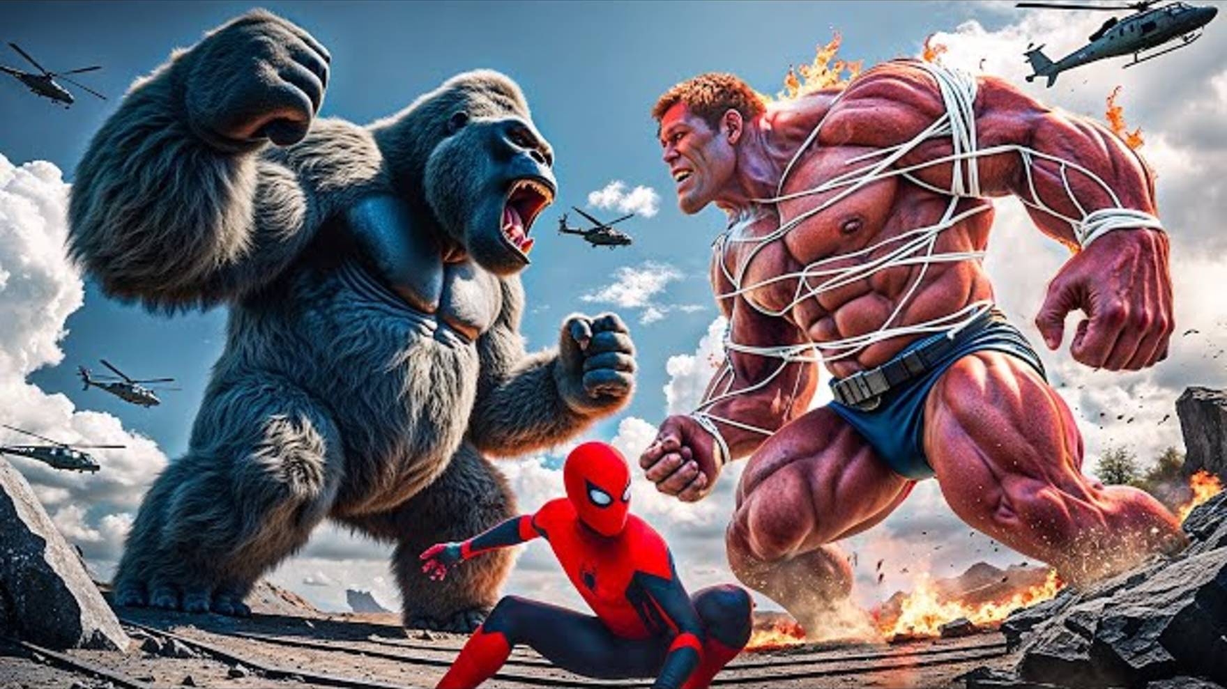 КИНГ КОНГ против ХАЛКАЛегендарная битва Спасение Девочки-Паука смотреть онлайн