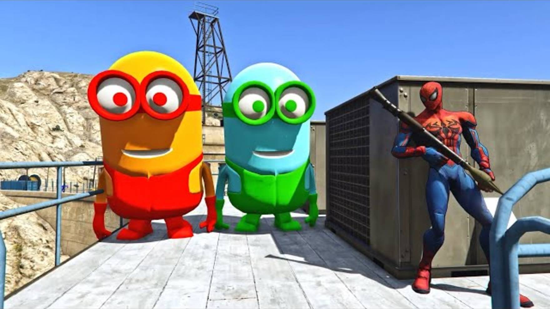 Опасный паук против МИНЬЕНОВ в ГТА 5