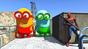 Опасный паук против МИНЬЕНОВ в ГТА 5