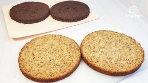 Ореховые бисквиты: нежный ванильный и насыщенный шоколадный 🍫 Идеальная основа для любого торта 💥