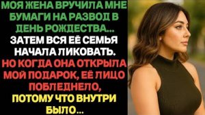 Моя жена вручила мне бумаги на развод в день Рождества...Затем вся её семья начала ликовать.