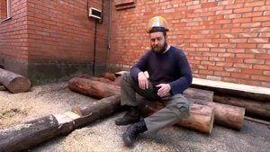 Распилил бревно вдоль.