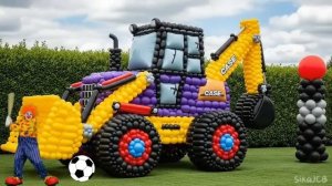 Длинная слайд-игра с коровой, слоном, гориллой, бегемотом и тигром — 3D-игра с животными