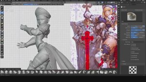 Аниме мечница танк паладин для печати  - Blender - подставка для телефона #3