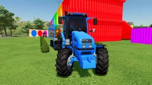 КРАСОЧНЫЙ МУЛЬТФИЛЬМ ДЛЯ МАЛЫШЕЙ. ТРАКТОРА ПЕРЕВОЗЯТ ФРУКТЫ НА ДЕТСКОЙ ФЕРМЕ.