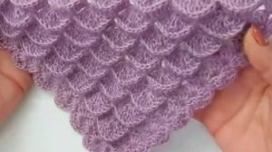 Объемный узор крючком для шали - Вязание крючком