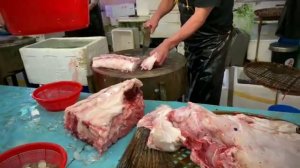 Гонконгский РЫНОК Морепродуктов КАЛЬМАРЫ и РЫБЫ SQUID FISH Обработка и Нарезка