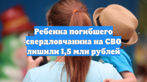 Ребенка погибшего свердловчанина на СВО лишили 1,5 млн рублей