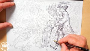 Петр I царь всея Руси Видеоурок "Петр I в Летнем саду" техника-гелевая ручка