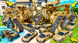 Угнал кучу золотых чит тачек и огромный монстр трак у мажора за 180 сек! Битва воров в ГТА 5 Онлайн