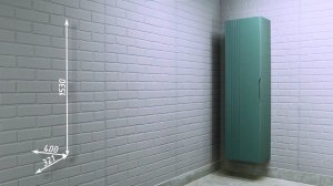 Пенал подвесной 40 Garden без ящика Зеленый левый/правый Домино