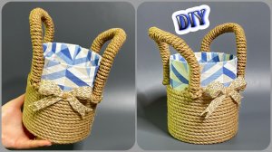УДИВИТЕЛЬНАЯ ИДЕЯ ИЗ ДЖУТА💥НЕТ ОТБОЯ ОТ ЗАКАЗОВ💥КОРЗИНА ИЗ ДЖУТА СВОИМИ РУКАМИ.DIY Gallery Art