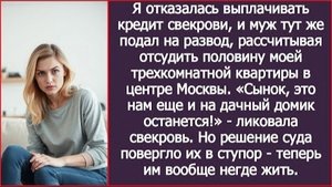 ИСТОРИЯ ИЗ ЖИЗНИ/Сынок, здесь ещё нам и на дачный дом останется,- ликовала свекровь, но решение суда