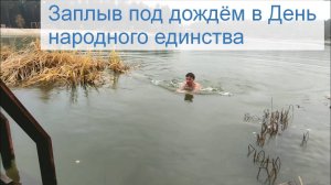 Заплыв под дождем в День народного единства