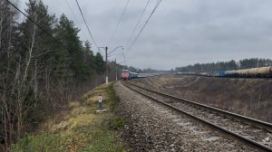 Поезда на перегоне Калужского направления: ЭП2Д, ВЛы и обкатка поезда деда мороза, ноябрь 2025 года