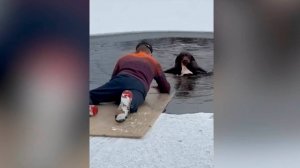 Мужчина спас тонущую в проруби собаку в Тюмени