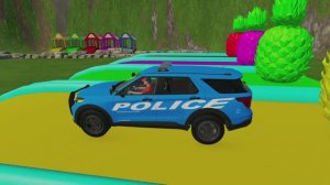 ДЕТСКИЕ ГРУЗОВИКИ ПЕРЕВОЗЯТ ПОЛИЦЕЙСКИЕ МАШИНКИ. МУЛЬТИКИ ДЛЯ МАЛЫШЕЙ ПРО МАШИНЫ.