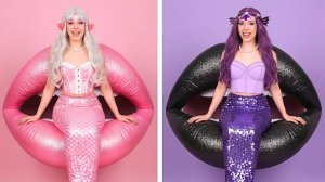🧜♀️ Розовая русалка vs чёрная русалка ✨ Волшебное преображение!