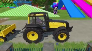 МУЛЬТИКИ ДЛЯ МАЛЫШЕЙ. ДЕТСКИЙ ТРАКТОР РАБОТАЕТ НА ФЕРМЕ. ПЕРЕВОЗКА ФРУКТОВ И ОВОЩЕЙ.