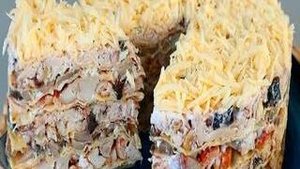 Закуски на праздничный стол. Шедевр на Новый год! Нежный Закусочный торт!